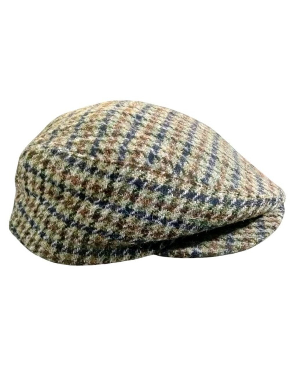Vintage Harris Tweed Flat Cap Mens Size L Eddie Bauer Herringbone Newsboy Irish
